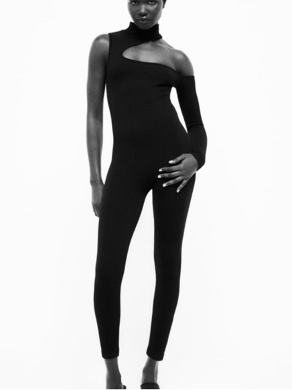 Zara - Asymmetric One-Shoulder Cut Out Jumpsuit